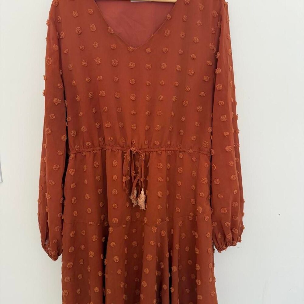 Terracotta colored dress